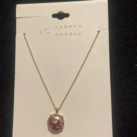 LC Lauren Conrad Gold Necklace with Rose Pendant - Picture 3 of 4